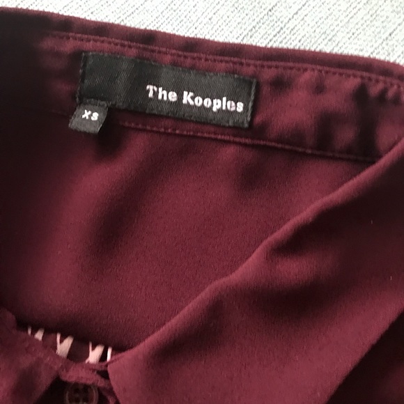 THE KOOPLES  women’s color of the season burgundy long sleeve button shirt - Picture 15 of 16